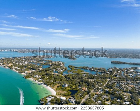 Aerial photo Sarasota Beach homes in flood zone