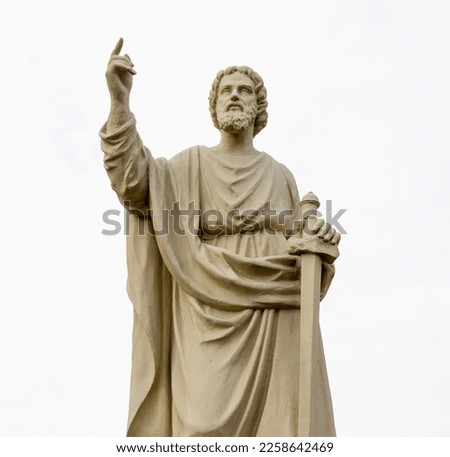 Apostle Paul with a sword as a symbol of the word of God Royalty-Free Stock Photo #2258642469