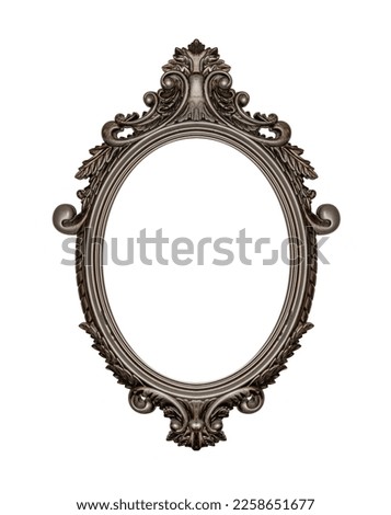 Vintage round picture frame isolated on white background. Royalty-Free Stock Photo #2258651677