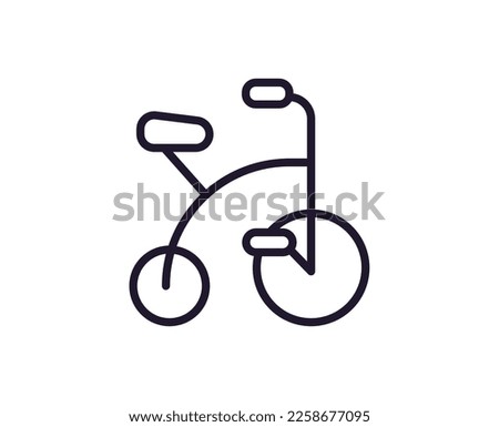 Single line icon of baby bycicle. High quality vector illustration for design, web sites, internet shops, online books etc. Editable stroke in trendy flat style isolated on white background 