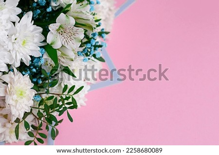 bouquet of different flowers, the concept of congratulations on the holiday