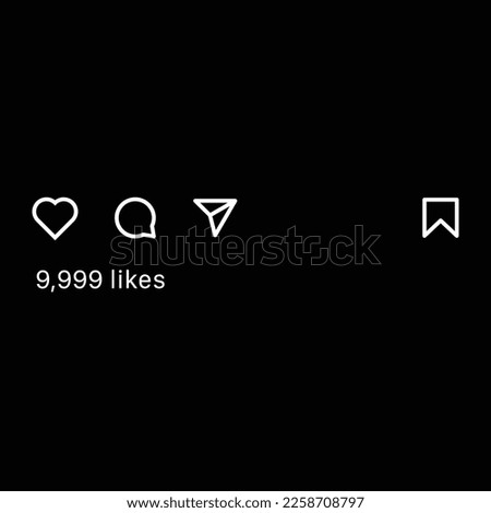Social media icons isolated on black background. Modern, simple, vector, icons for website design, mobile app, ui. Vector Illustration Royalty-Free Stock Photo #2258708797