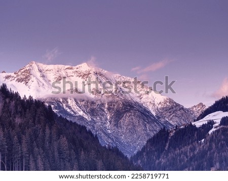 Alpine mountain landscapes in dusk colours, Gries, Austria