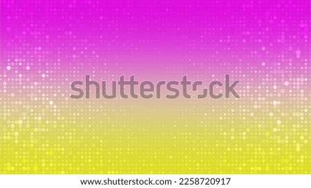 Abstract poster background for banner design with bright glowing particles. Futuristic graphic vector dots design. Modern art template. Abstract neon halftone background. Glowing neon dots backdrop.