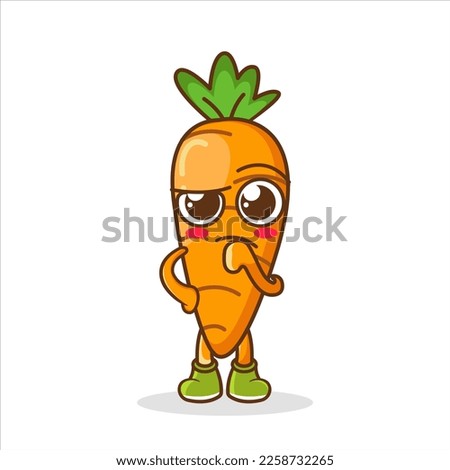Carrot confused illustration vector on white background