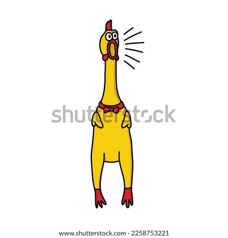 rubber chicken toy doodle icon, vector illustration Royalty-Free Stock Photo #2258753221