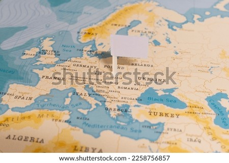 White Empty Flag on Slovakia of The World Map