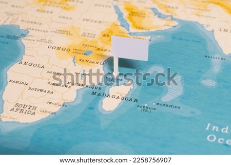 White Empty Flag on Mayotte of The World Map