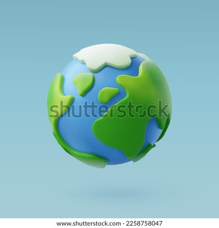 3d Vector Green Planet Earth, Earth Day, Environment day, Ecology concept. Eps 10 Vector.