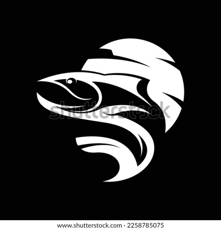 Salmon fish logo design template vector. Animal logo template