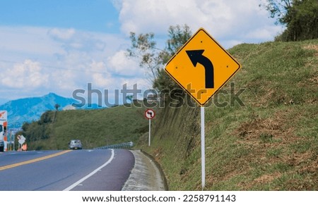 road traffic signs, road caution notices 