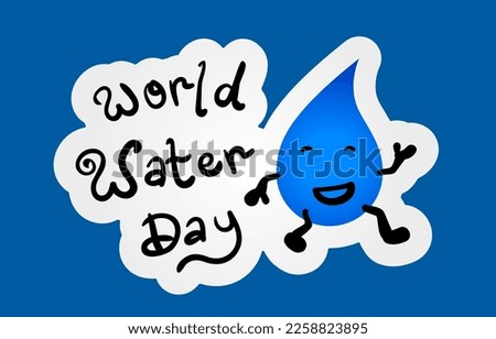 doodle fun world water day campaign vector sticker design element