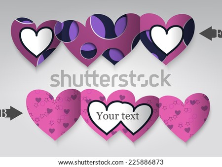 Template greeting card in the form of heart. Eps10 Vector illustration
