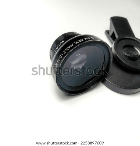 macro camera lens for smartphone isolated on white background
