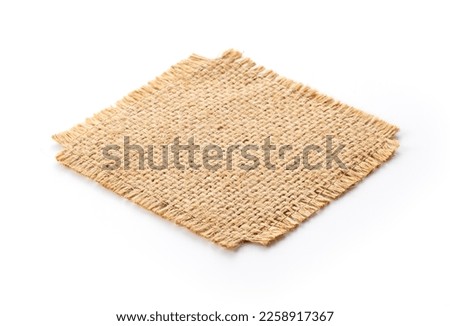 Coasters made of hemp placed on a white background. Crafts.  Royalty-Free Stock Photo #2258917367