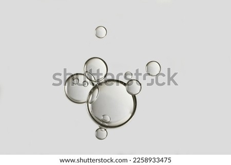 Water bubbles isolated over a light gray background
