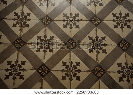 Artistic design of the old tile in a building at the old town Semarang