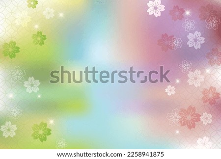 Traditional Japanese pattern - Cloisonne pattern and cherry blossom background