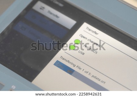 screen of software connecting to the PLC CPU unit, Automation System in industrial. Royalty-Free Stock Photo #2258942631
