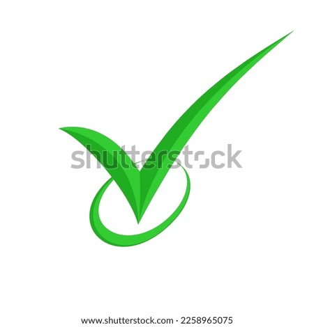 3D checkmark, green check mark vector illustration