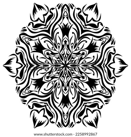 abstract floral flower ornament decoration tattoo damask art leaf swirl style mandala snowflake