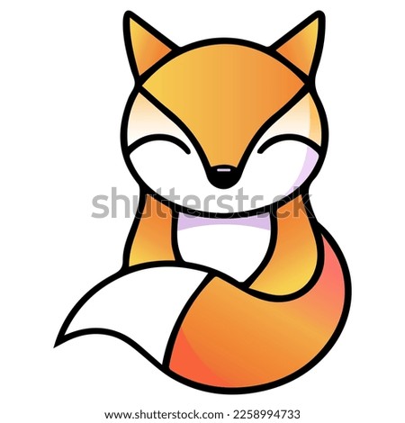 Fox vector illustration Flat Cartoon Style. logo cute Fox icon. Animal Nature Icon Isolated.