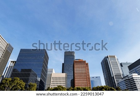 Buildings in Tokyo with beautiful sunlight