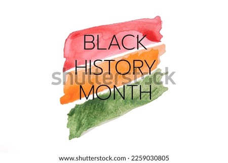 Watercolor red,orange and green stripes on white background,concept of black history month. Royalty-Free Stock Photo #2259030805