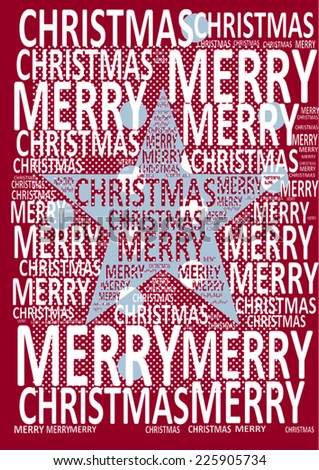 red background and Merry Christmas text with and star sketch together for happy new year and merry christmas celebration design vector graphic pattern.