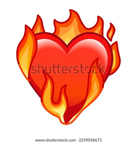 Heart in fire Large size icon for emoji smile