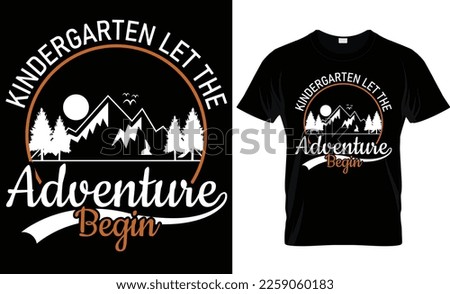 kindergarten let the adventure begin t-shirt design template