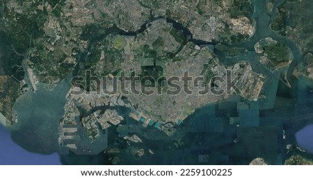 Singapore Satellite Map Aerial view Earth zoom in space view country map geography terrain