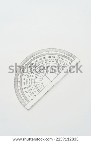 clear protractor on white background