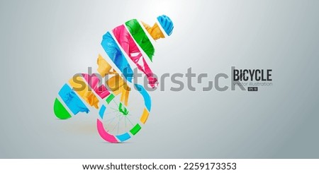 Abstract silhouette of a road bike racer, man is riding on sport bicycle isolated on white background. Cycling sport transport. Vector illustration