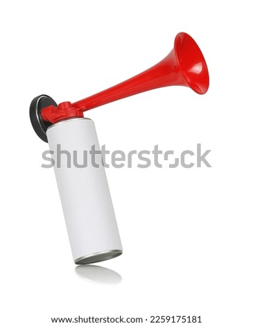 closeup of air horn metal can isolated Royalty-Free Stock Photo #2259175181