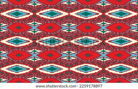 Vector nordic ornament. winter scandinavian seamless pattern, border design for fashion fabric, knit, textile, cross embroidery. Norwegian background with red and blue colors