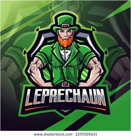 Illustration of Leprechaun esport mascot logo design