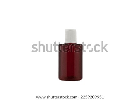 Plastic bottle with white cap isolated on white background.