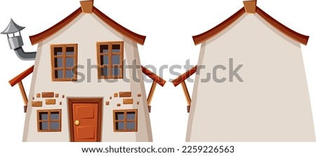 Set of fantasy house illustration