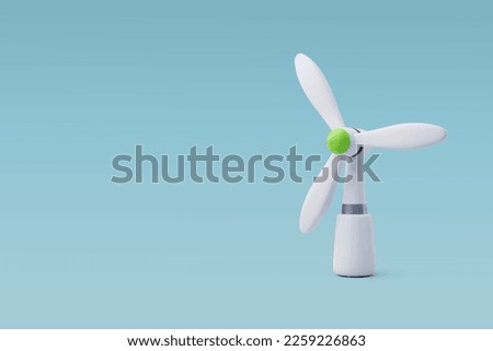 3d Vector Wind Turbine, Green Energy, Clean Energy, Environmental Alternative Energy Concept. Eps 10 Vector. Royalty-Free Stock Photo #2259226863