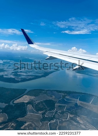 Beautiful view of the Borneo island, picture taken from the plane