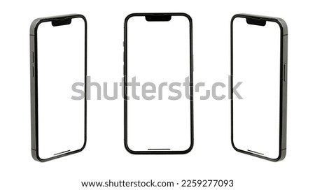Mockup smart phone new generation screen Transparent and - Clipping Path , mock up isolated for Infographic Business web site design app on iphon pro max Royalty-Free Stock Photo #2259277093