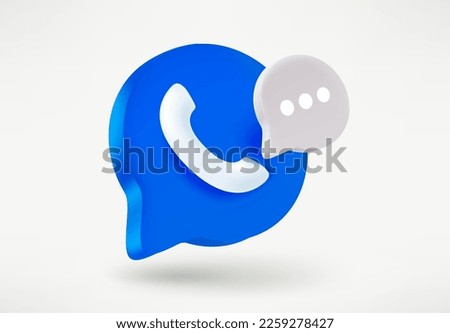 Speech cloud with handset. Feedback concept. 3d vector illustration Royalty-Free Stock Photo #2259278427