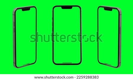 Mockup smart phone new generation green screen Transparent and Clipping Path isolated for Infographic Business web site design app on iphon pro max
