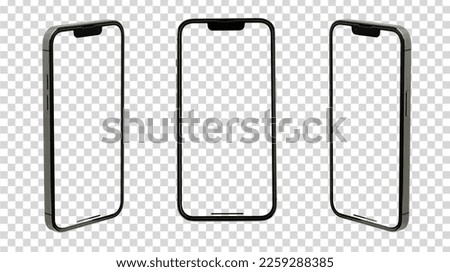 Mockup smart phone 14 generation  screen Transparent and - Clipping Path , mockup isolated for Infographic Business web site design app but in 2022 on iphon pro max Royalty-Free Stock Photo #2259288385