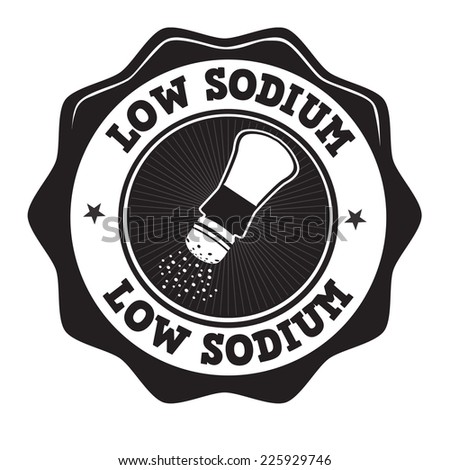Low sodium label or stamp on white background, vector illustration
