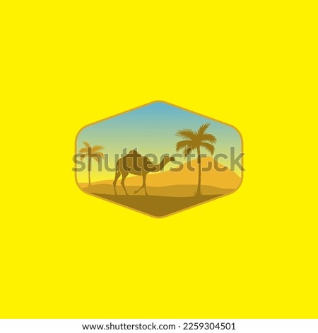 desert landscape illustration with minimalistic design.