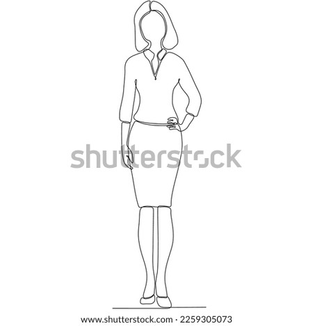 
continuous line of career woman vector illustration