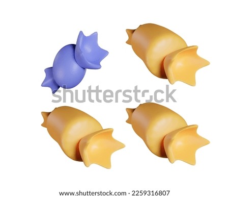 3D Characters. Beautiful Candy Icon 3D Render illustration, high resolution jpg file, isolated on a white background. Festive design elements. Sweet snack food. 3D Rendering