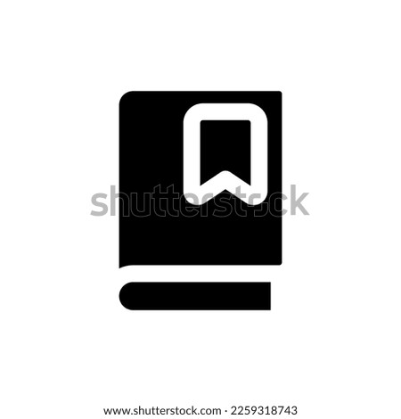 Saving book for future black glyph ui icon. Making bookmark. Reading experience. User interface design. Silhouette symbol on white space. Solid pictogram for web, mobile. Isolated vector illustration